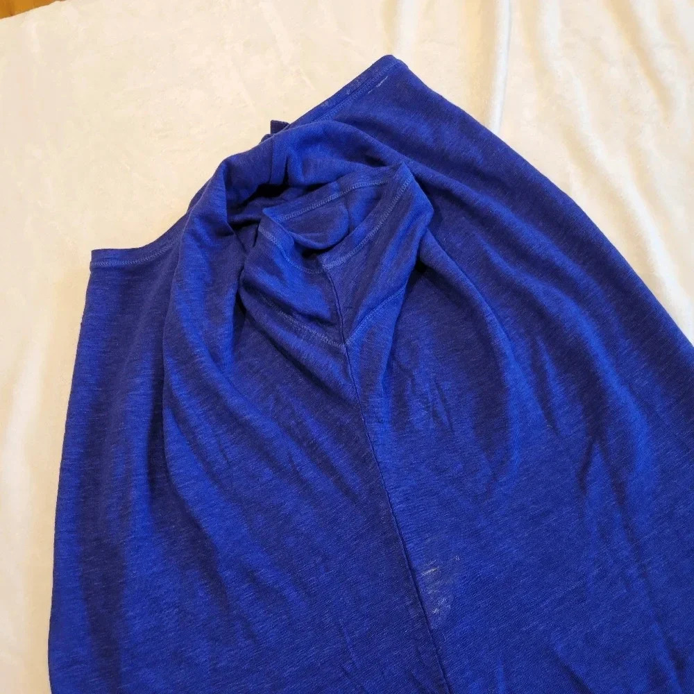 Chico's Beautiful Blue Solid Color Short Sleeved  Top Women's SZ 2 - Picture 10 of 14